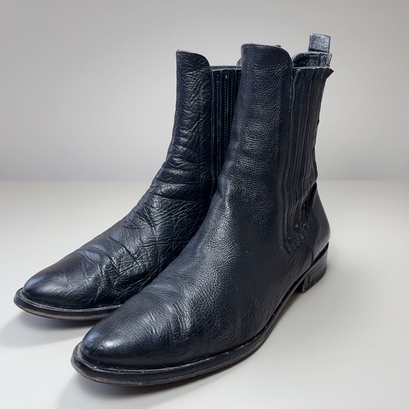 Freda Salvador Strong Chelsea Tall Black Leather Boot - Picture 6 of 16